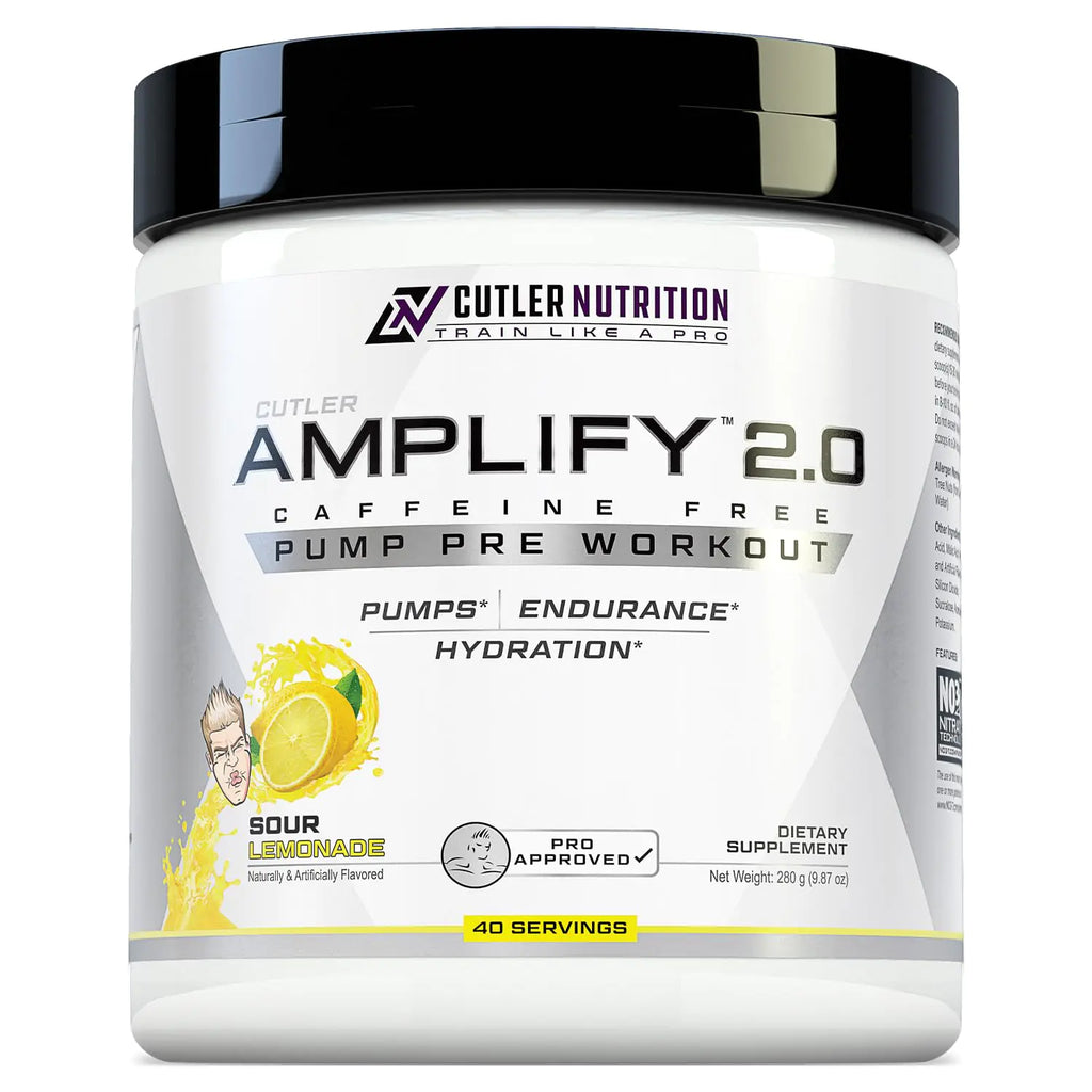 Cutler Nutrition Amplify Pump Pre Workout Caffeine Free Nitric Oxide Booster containing Arginine and Citrulline Pre-Workout for Maximum Pumps